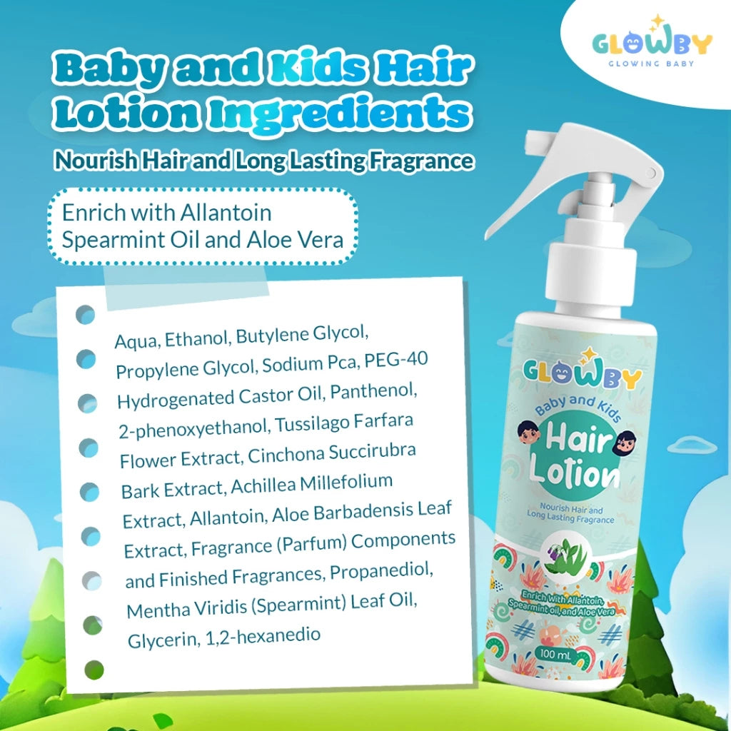 Glowby Hair Lotion Bayi dan Anak 100 ml - Menyuburkan dan Melebatkan Rambut Wangi Tahan Lama