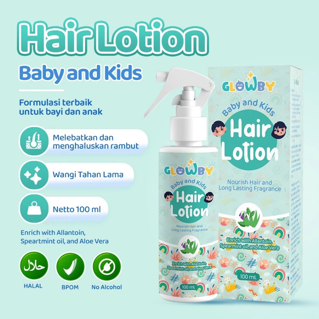 Glowby Hair Lotion Bayi dan Anak 100 ml - Menyuburkan dan Melebatkan Rambut Wangi Tahan Lama