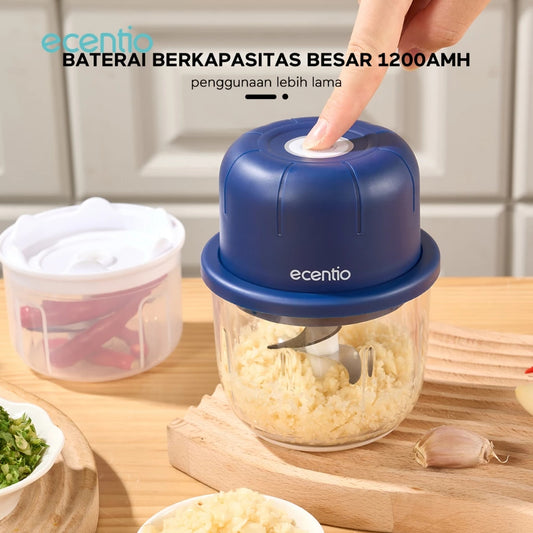 ecentio chopper mini kaca 2in1 Blender 6 pisau+3 pisau Penggiling Daging 350ml+250ml portable