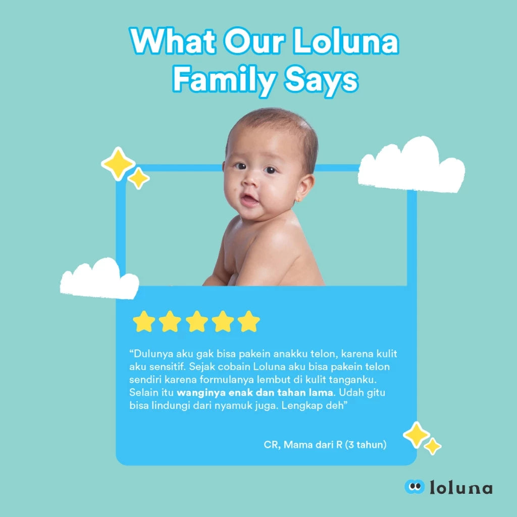 Loluna Baby Minyak Telon Extra Anti Nyamuk 10 Jam - Penghangat Bayi Alami Wangi Tahan Lama