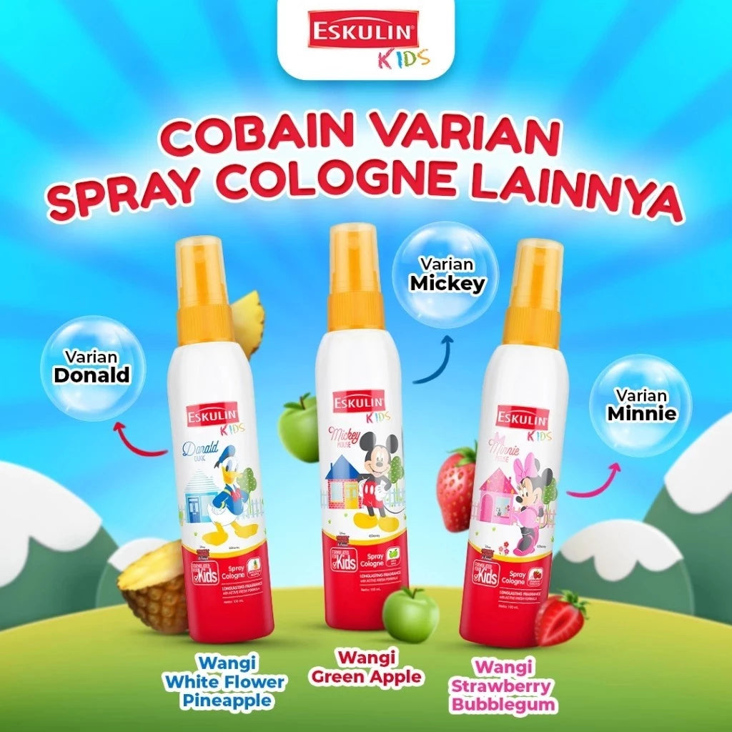 ESKULIN Kids Cologne Spray 100ml | Parfum Minyak Wangi Anak Aroma Buah Segar Tahan Lama TERBARU