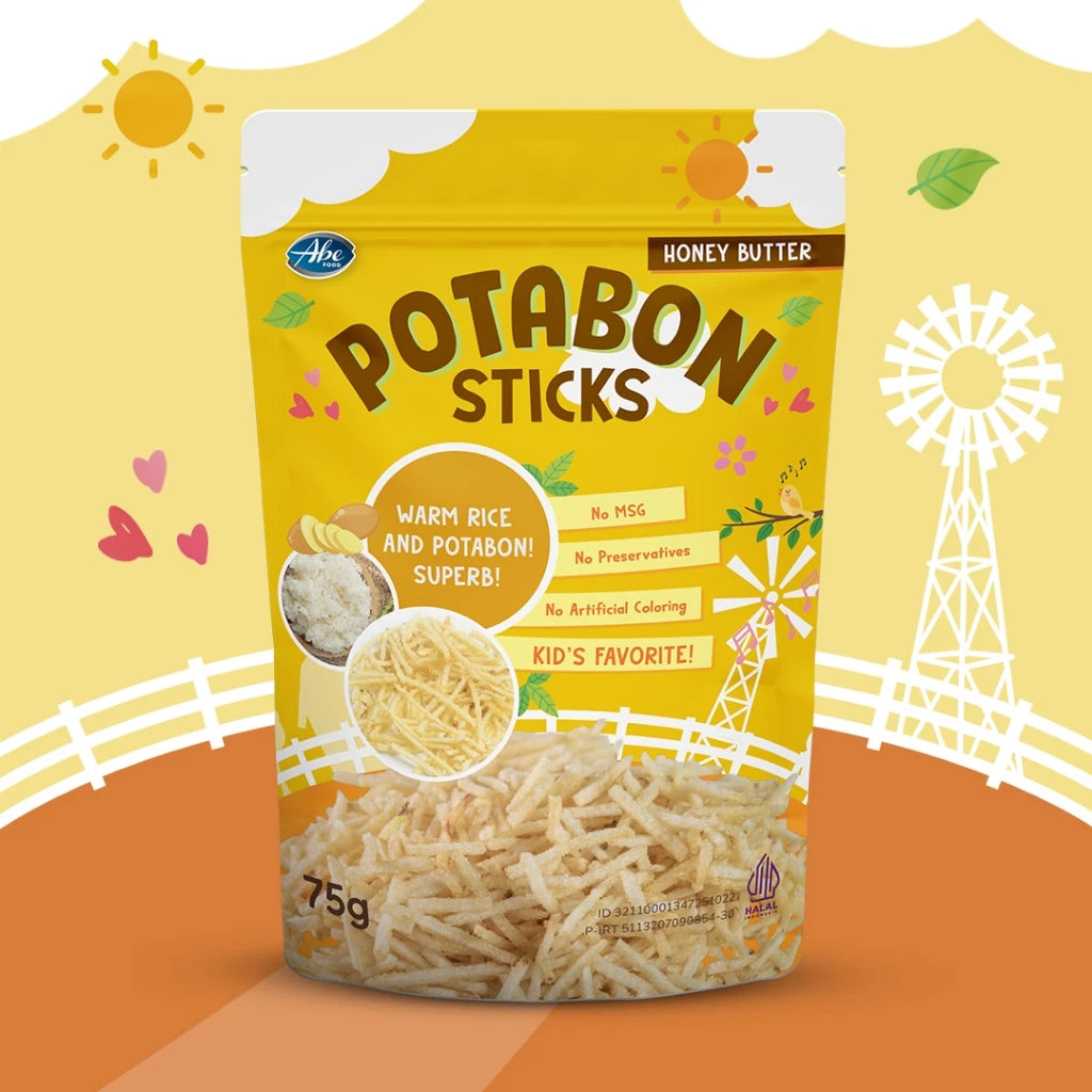 Abe Food Potabon Sticks/ Potato Abon Anak/ Cemilan Kentang Crunchy No MSG