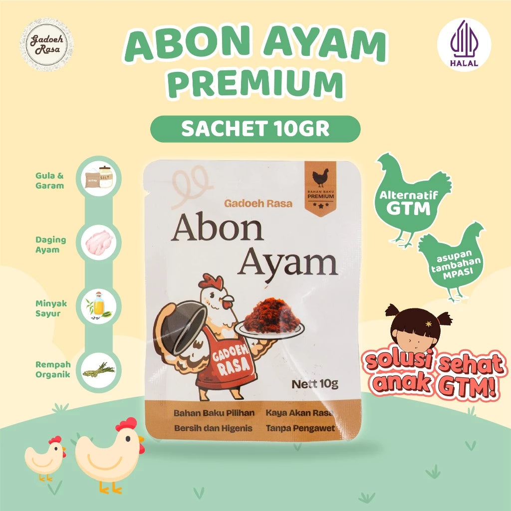 Gadoeh Rasa Abon Ayam Sachet 10gr / 100gr - Abon ayam Tanpa MSG