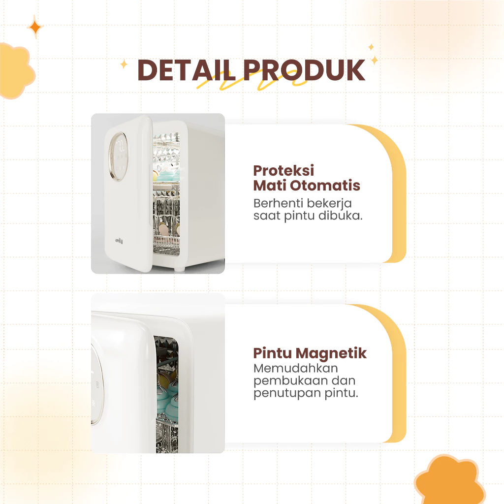 EMILY UV Sterillizer & Dryer 20L | 150 Watt | Pengering & Steril Botol Susu Bayi EST-19109