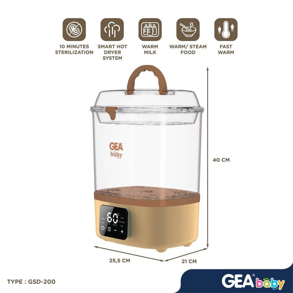 GEA Baby Multifunction Warmer Sterilizer Dryer GSD-200 Penghangat Susu & Makanan Steril Botol Bayi