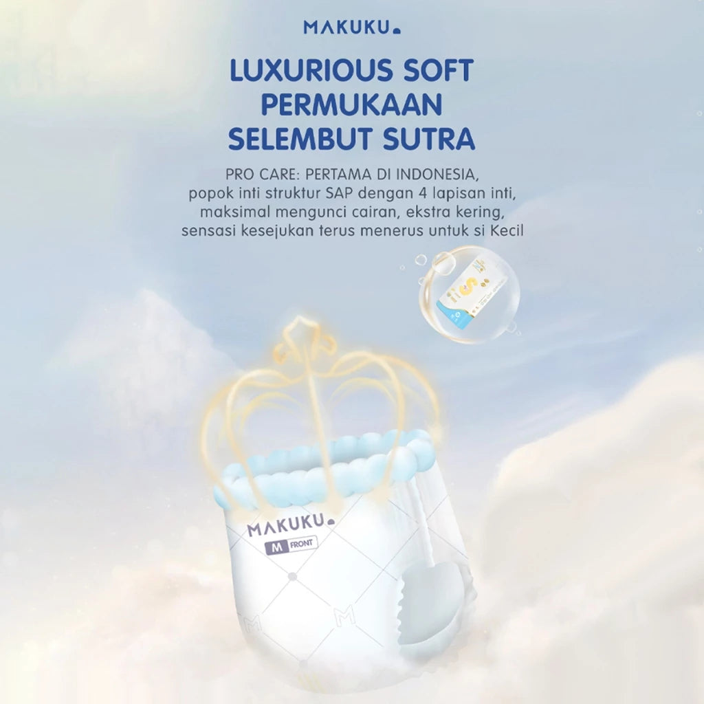 MAKUKU SAP DIAPERS PRO CARE TAPE NB44 Popok bayi Tipis SAP anti gumpal cepat kering