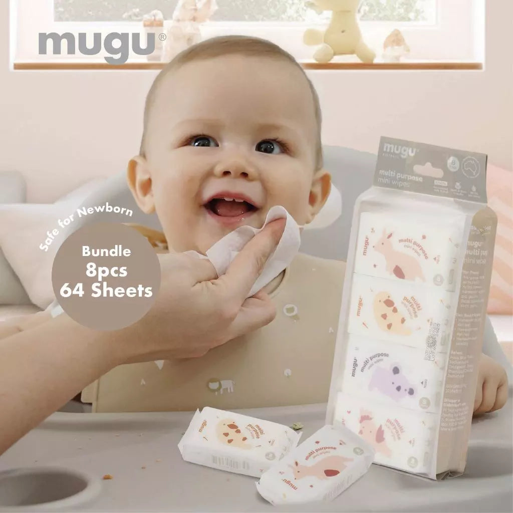 mugu Tisu Basah Pembersih Lidah dan Gigi Bayi Tooth & Gum Mini Wipes Xylitol Travel Friendly