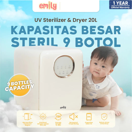 EMILY UV Sterillizer & Dryer 20L | 150 Watt | Pengering & Steril Botol Susu Bayi EST-19109
