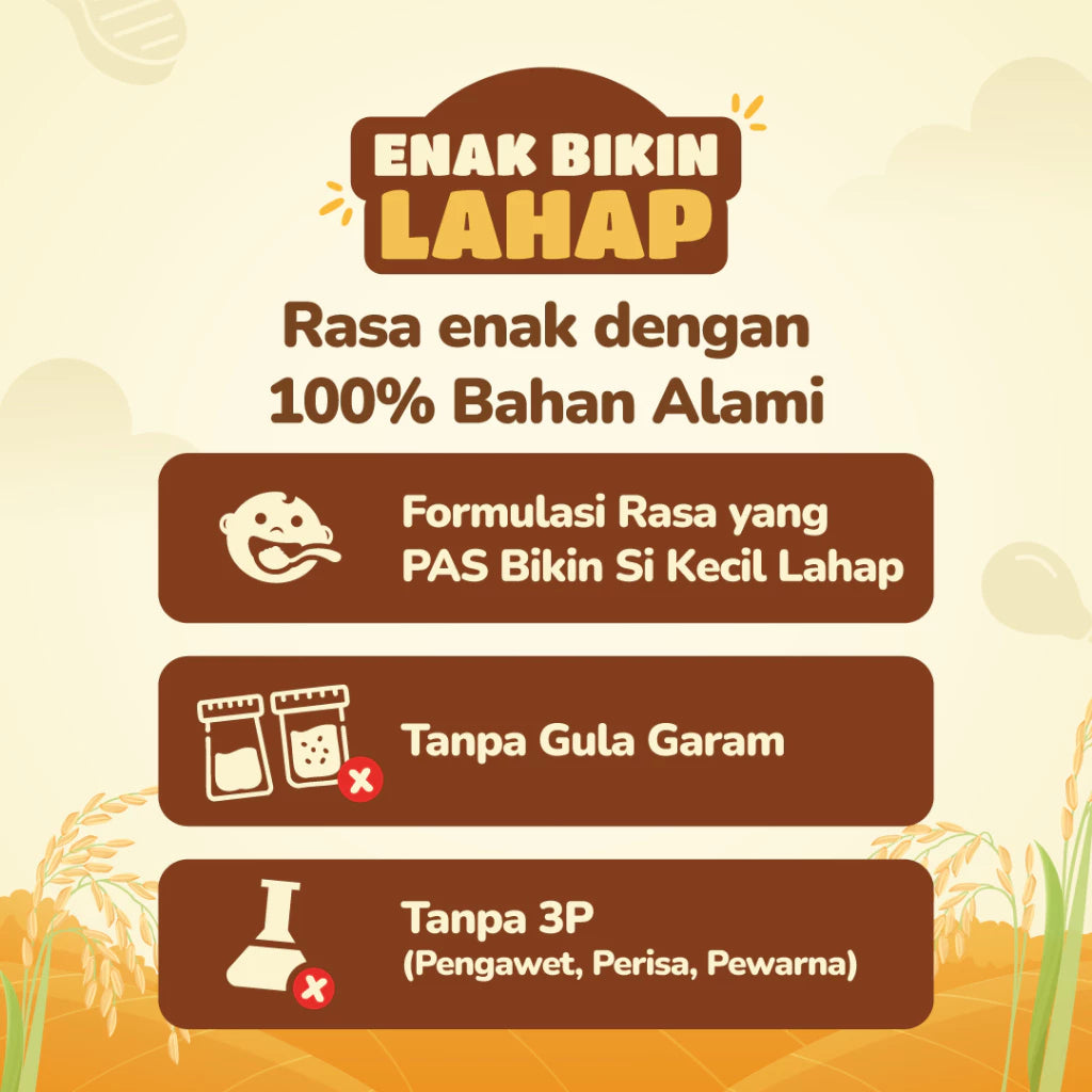 BUMBOO Hap Hap Rice - 100% Beras Organik Tanpa Pestisida - Double Protein Hewani - HALAL