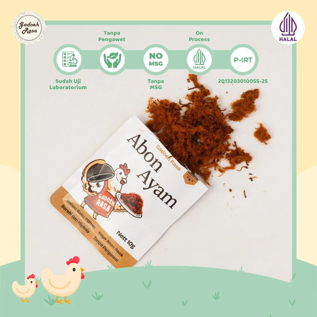 Gadoeh Rasa Abon Ayam Sachet 10gr / 100gr - Abon ayam Tanpa MSG
