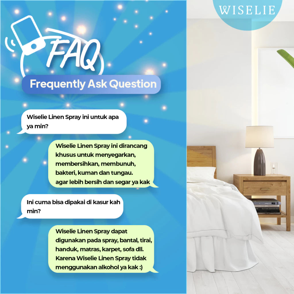 Wiselie Linen Spray Semprotan Linen Organik 250ML - dengan Formula Anti Bacterial