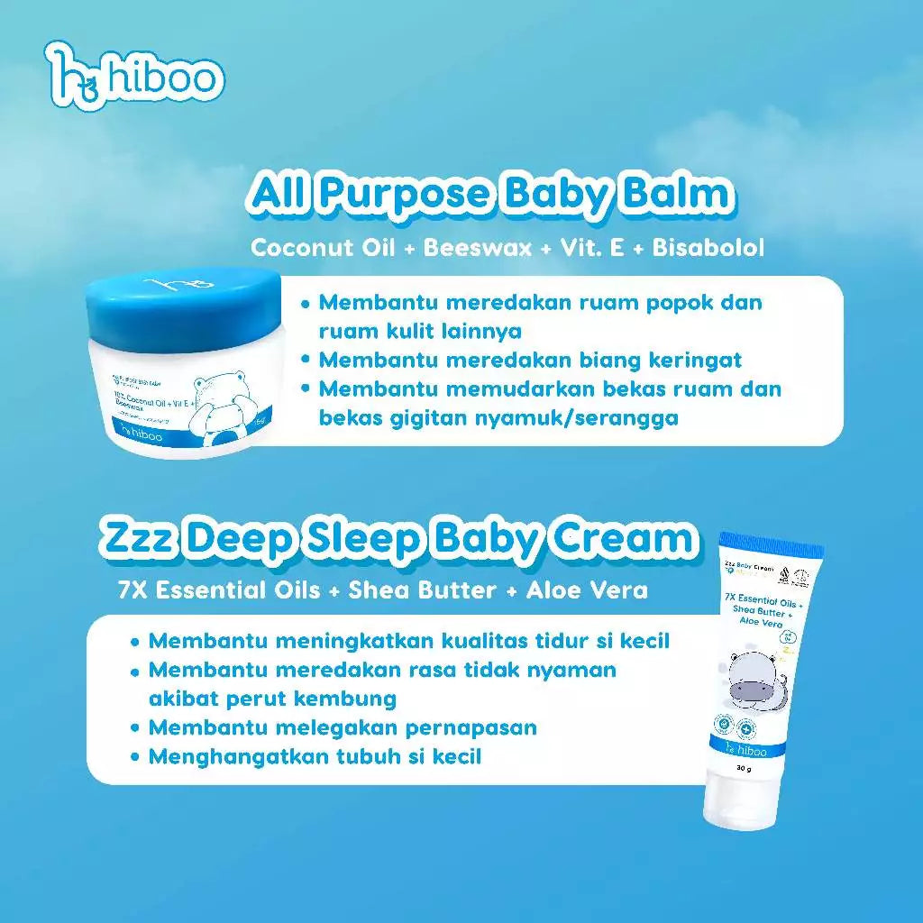 hiboo Special Bundling All Purpose Baby Balm 5g & Zzz Deep Sleep Baby Cream 30g
