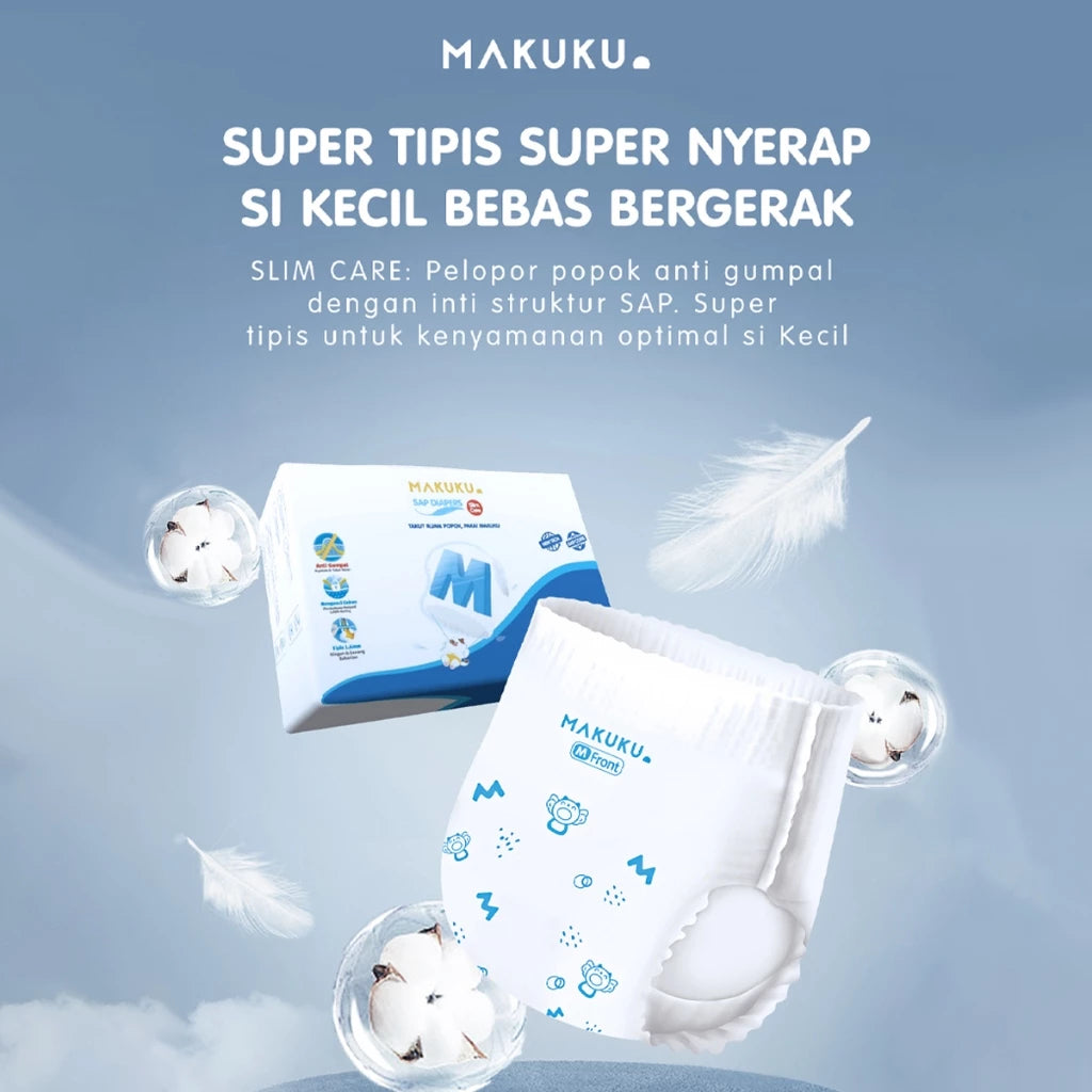 MAKUKU Slim Care JUMBO Pants M50  SAP Diapers | Popok Bayi Tipis Daya Serap Tinggi