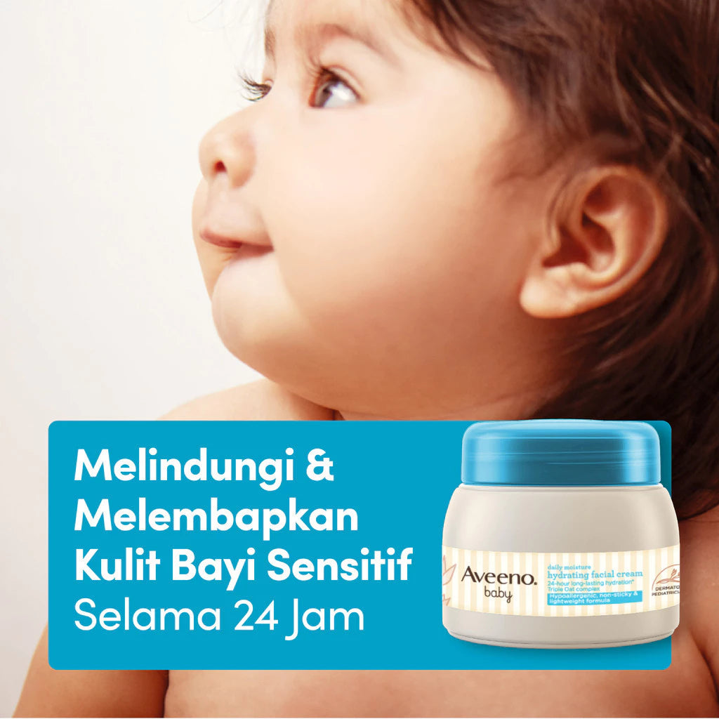 Aveeno Baby Daily Moisture Hydrating Facial Cream 60g Krim - Pelembab Wajah Bayi Kering&Sensitif