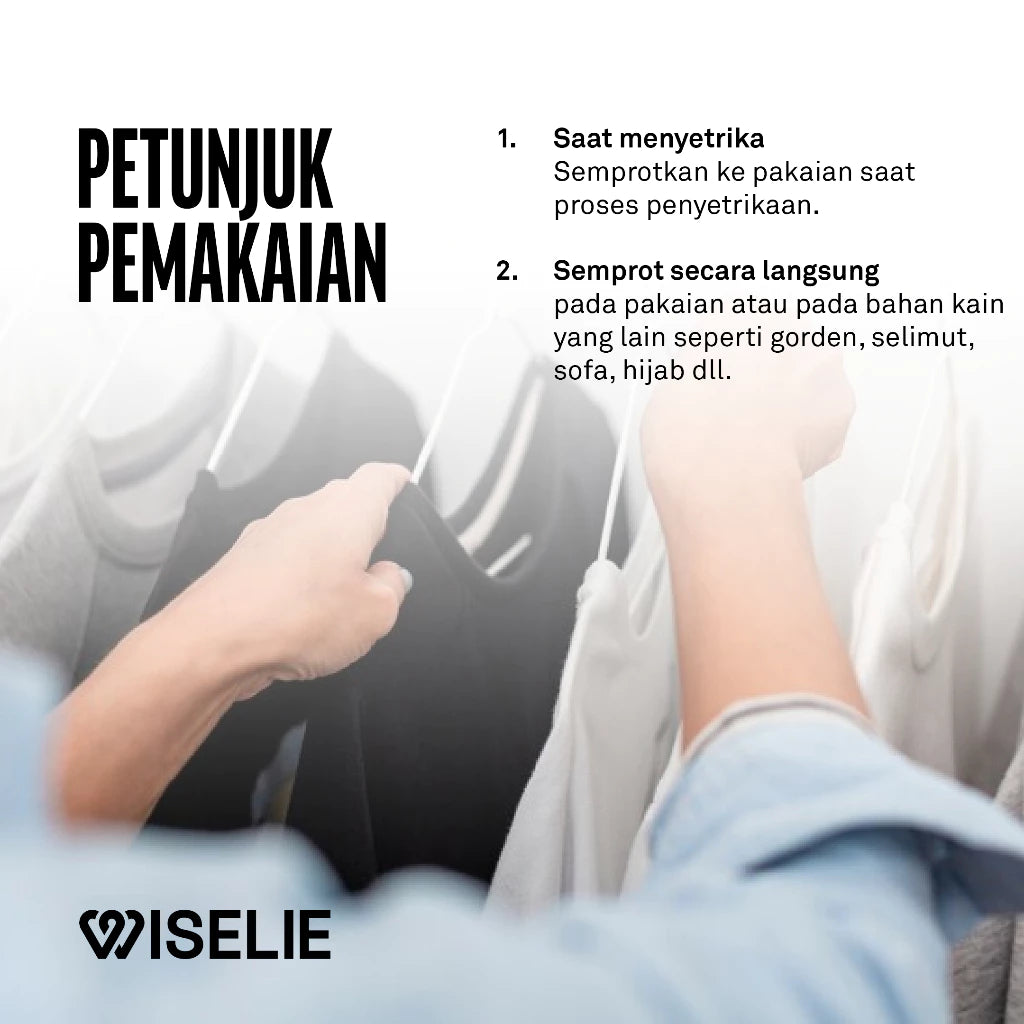 Wiselie Parfume Pewangi Pakaian Fabric Spray Formula Khusus Instan Rapi Memberikan Efek Segar