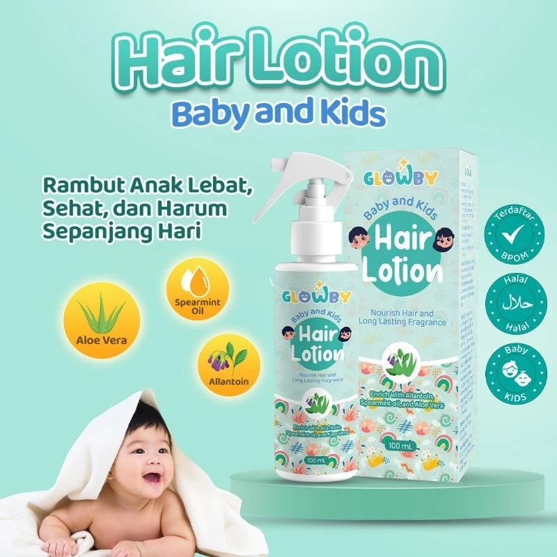 Glowby Hair Lotion Bayi dan Anak 100 ml - Menyuburkan dan Melebatkan Rambut Wangi Tahan Lama