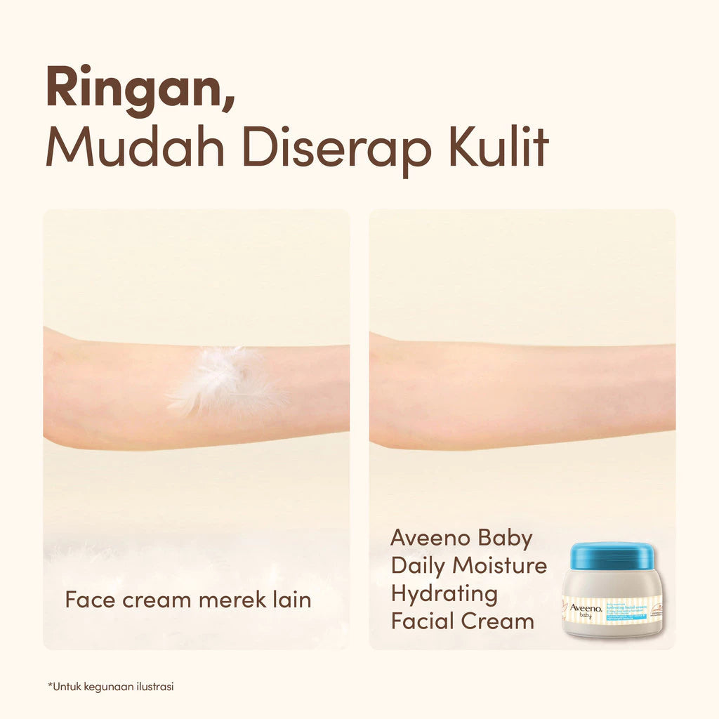 Aveeno Baby Daily Moisture Hydrating Facial Cream 60g Krim - Pelembab Wajah Bayi Kering&Sensitif
