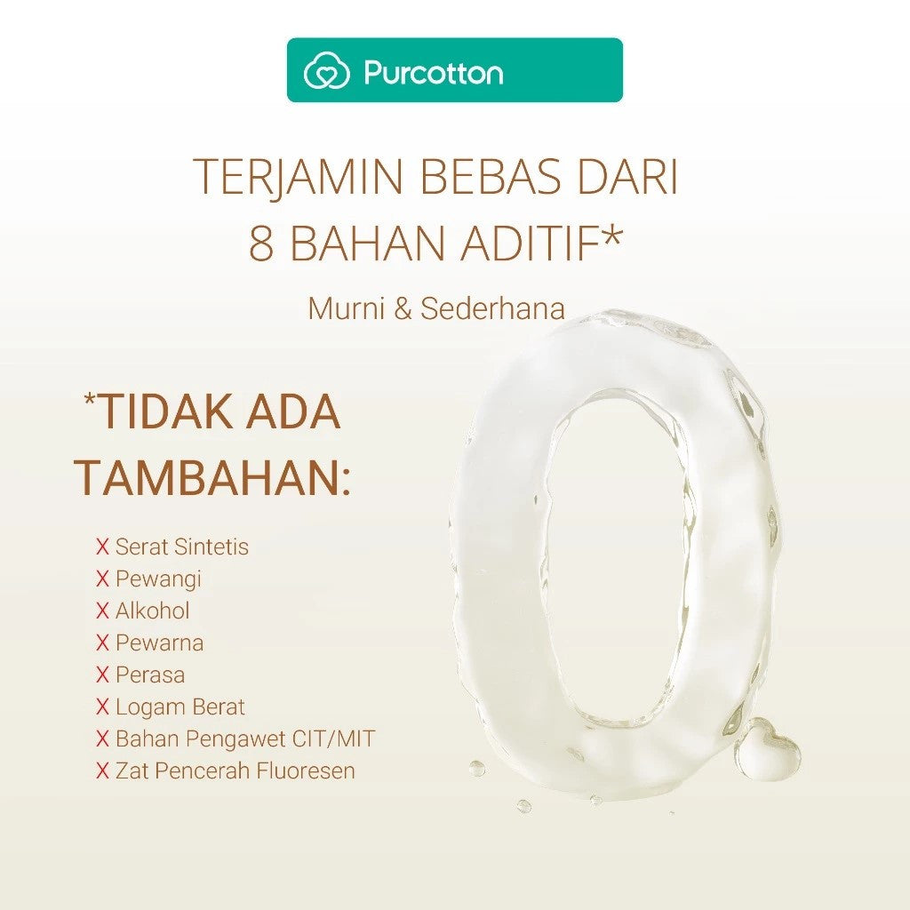 PURCOTTON Natural Baby Cotton Wet Wipes 20 Lembar - Tisu Basah Bayi Natural Non Alkohol soft