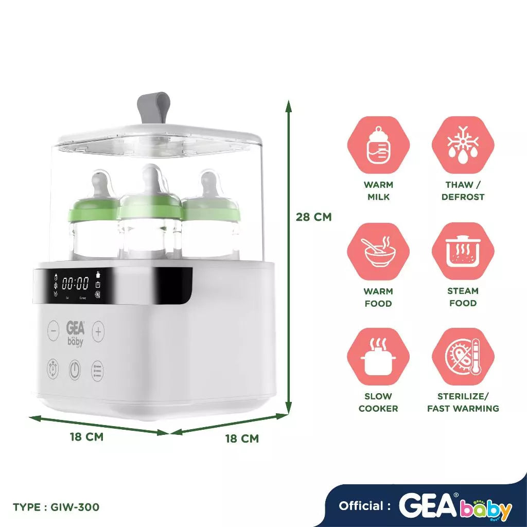 GEA Baby Instant Warmer & Sterilizer GIW-300 Penghangat Asi /  Milk & Food Warmer Steamer