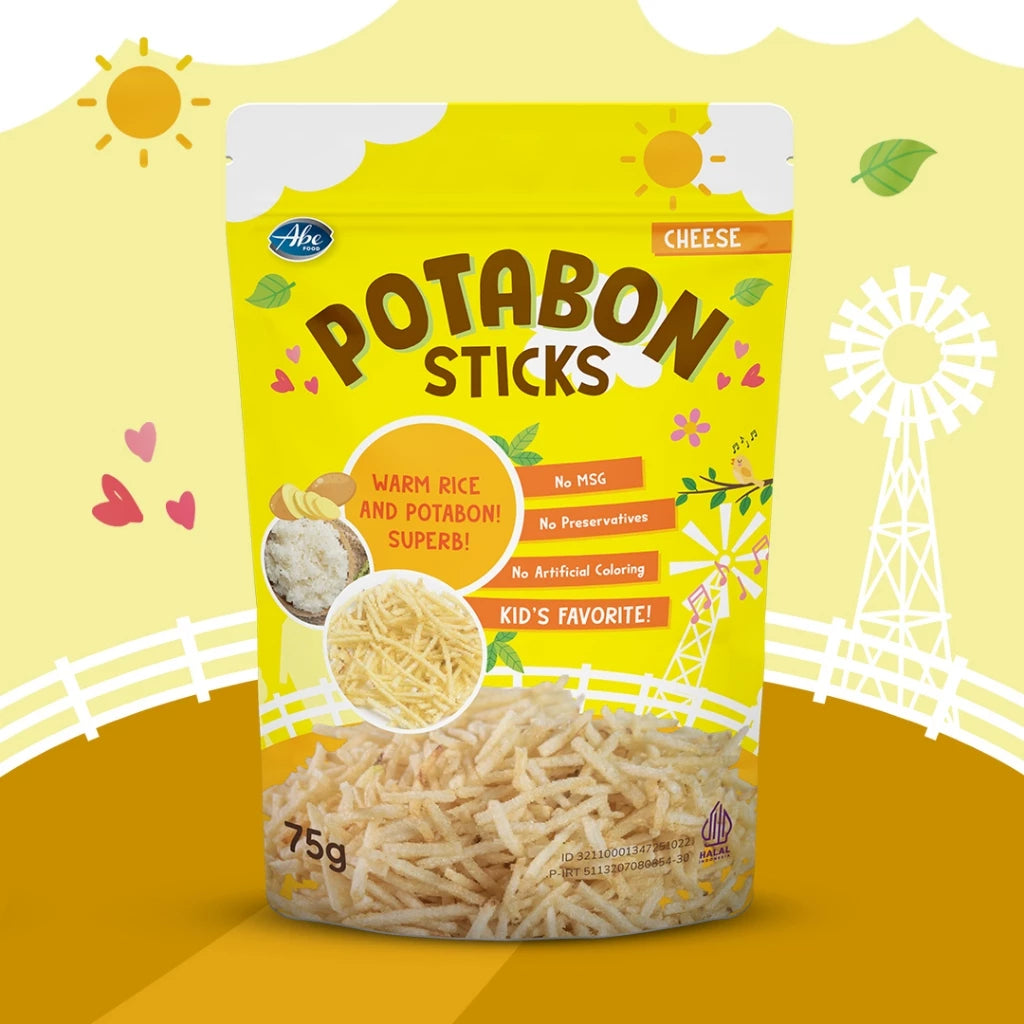 Abe Food Potabon Sticks/ Potato Abon Anak/ Cemilan Kentang Crunchy No MSG