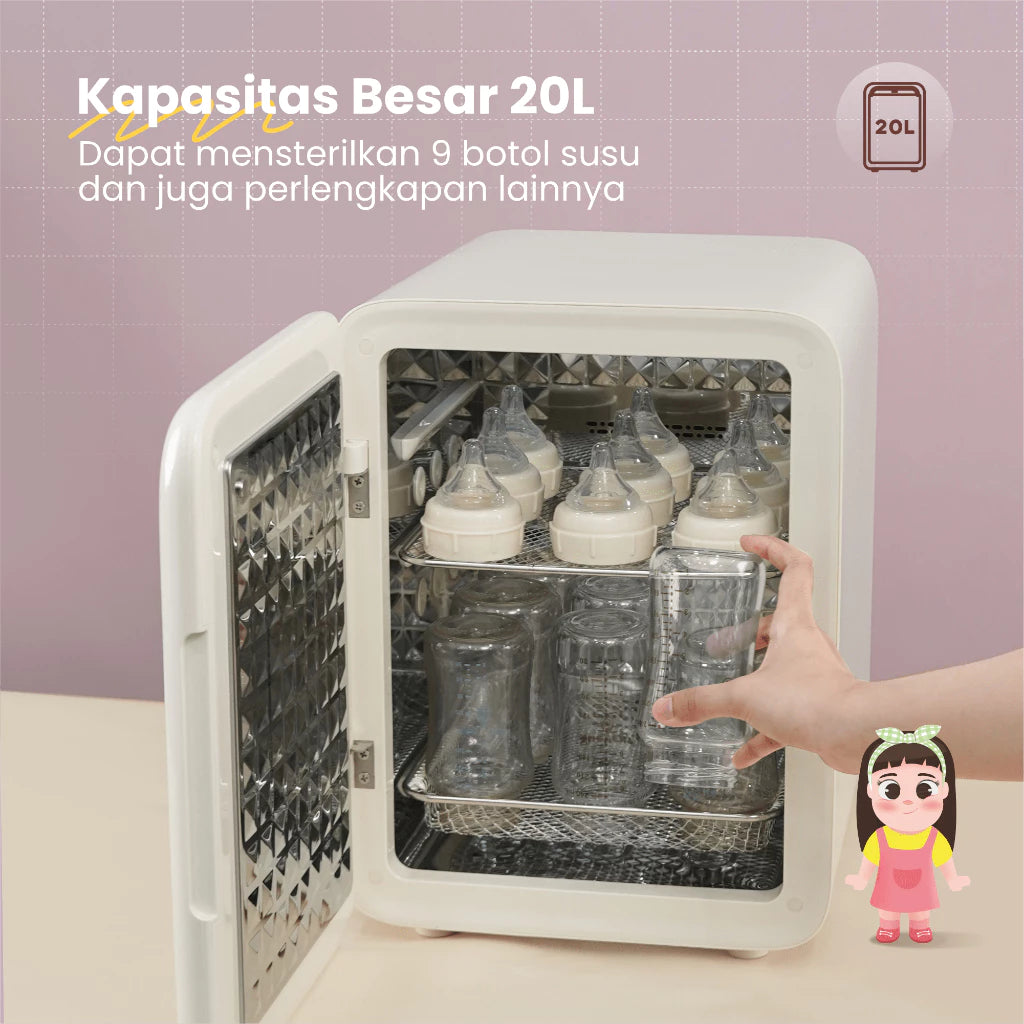 EMILY UV Sterillizer & Dryer 20L | 150 Watt | Pengering & Steril Botol Susu Bayi EST-19109