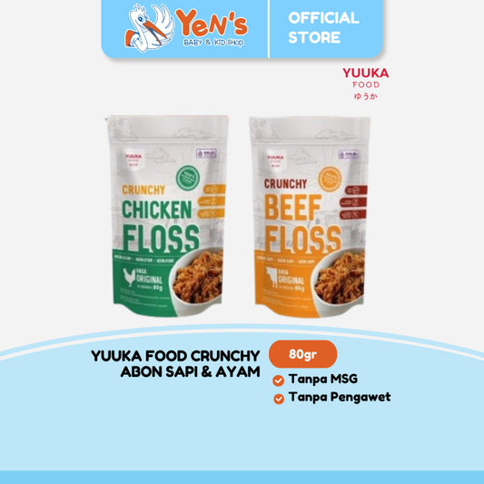 Yuuka Food Crunchy Abon Sapi & Ayam 80gr Non MSG & Tanpa Pengawet
