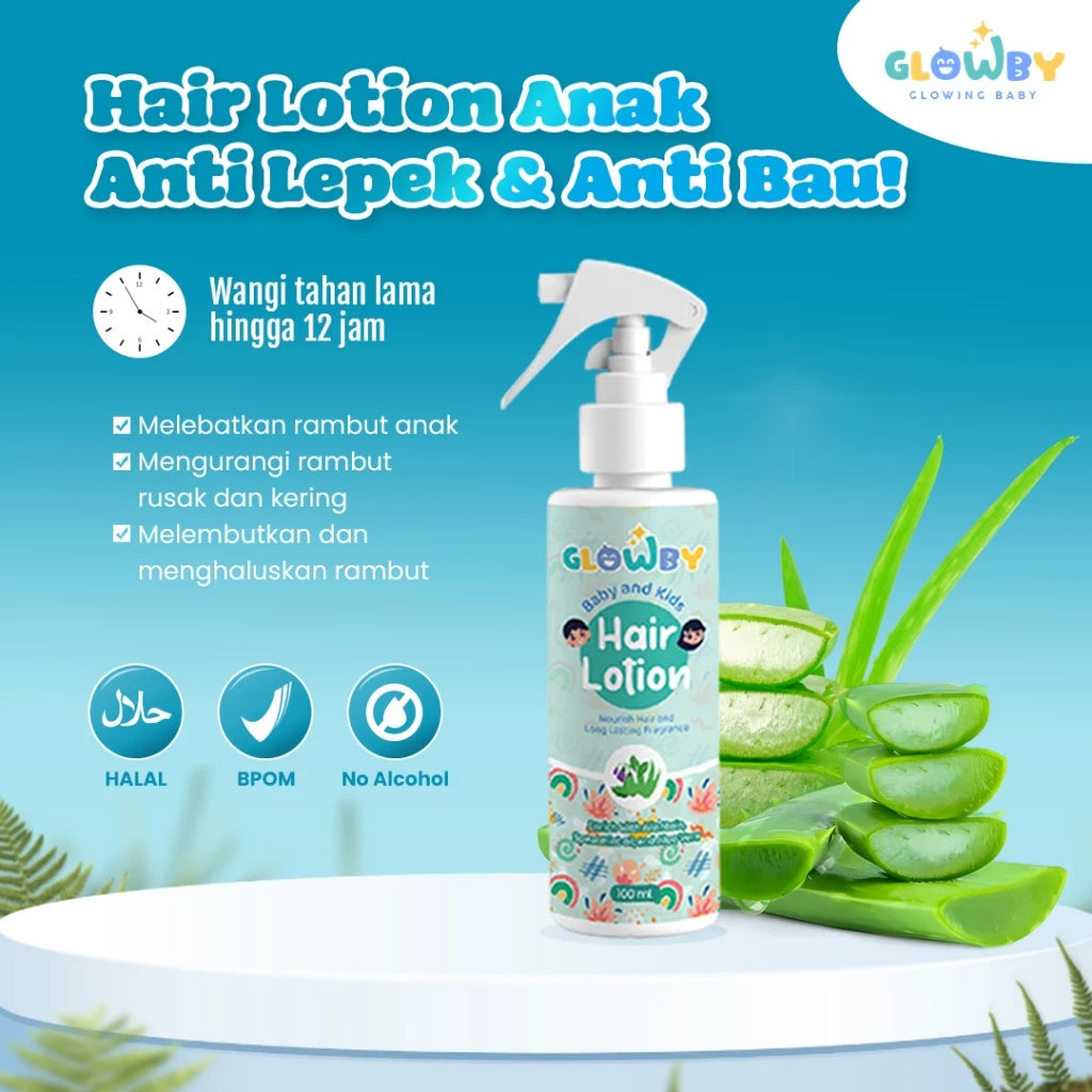 Glowby Hair Lotion Bayi dan Anak 100 ml - Menyuburkan dan Melebatkan Rambut Wangi Tahan Lama