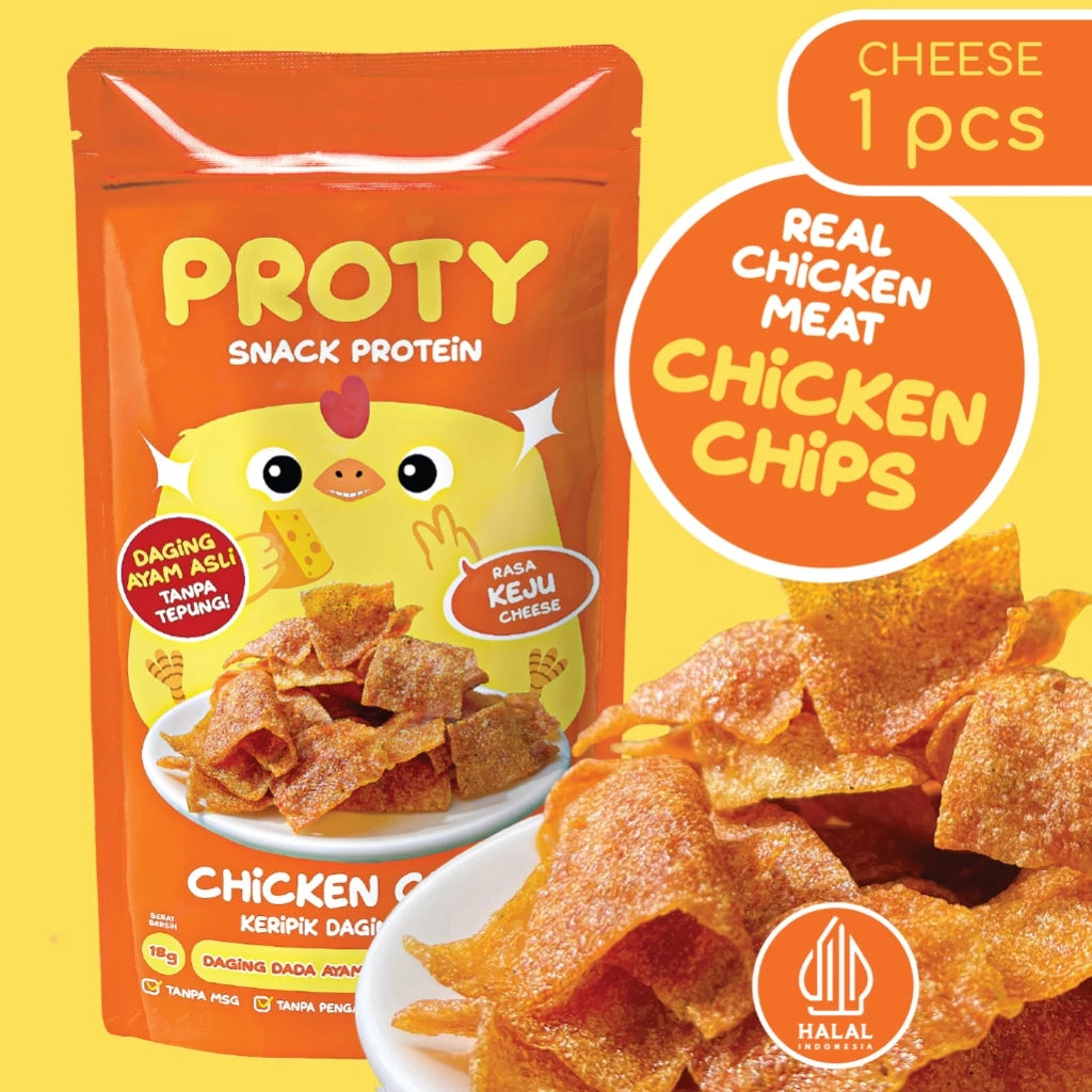 PROTY Camilan Chicken Chips Ori / Keju / RumputLaut - Snack Cemilan Berprotein