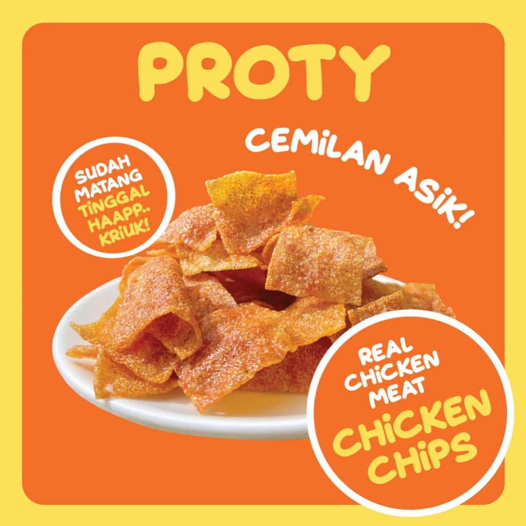 PROTY Camilan Chicken Chips Ori / Keju / RumputLaut - Snack Cemilan Berprotein