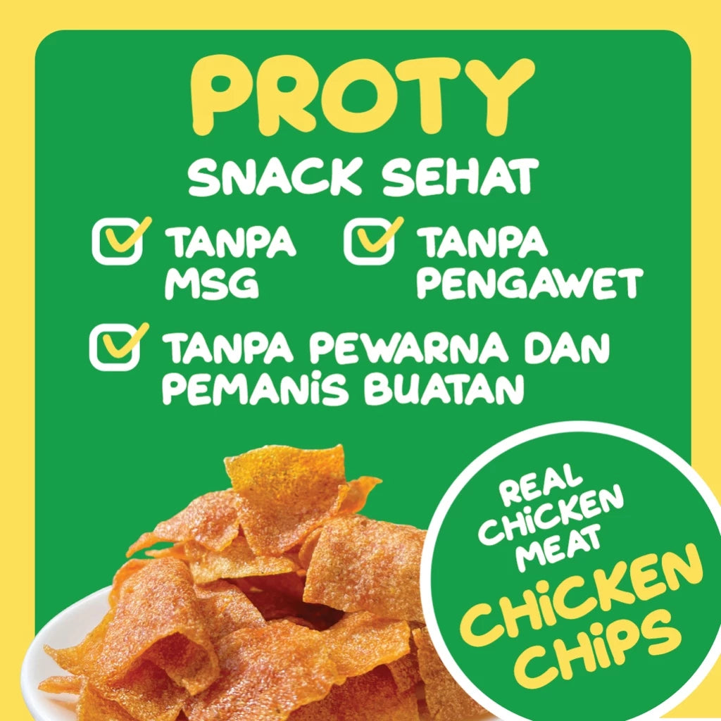PROTY Camilan Chicken Chips Ori / Keju / RumputLaut - Snack Cemilan Berprotein
