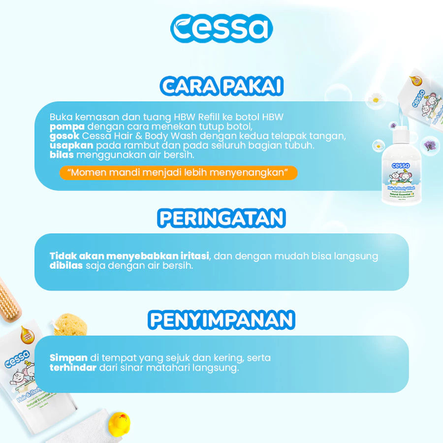 Cessa Hair & Body Wash Refill 250 Ml / Sabun Mandi Bayi