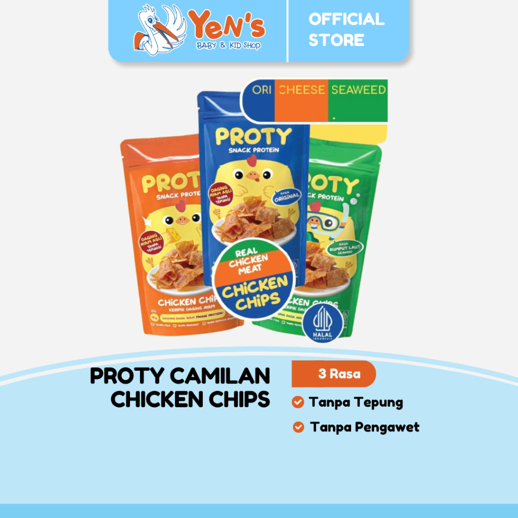 PROTY Camilan Chicken Chips Ori / Keju / RumputLaut - Snack Cemilan Berprotein