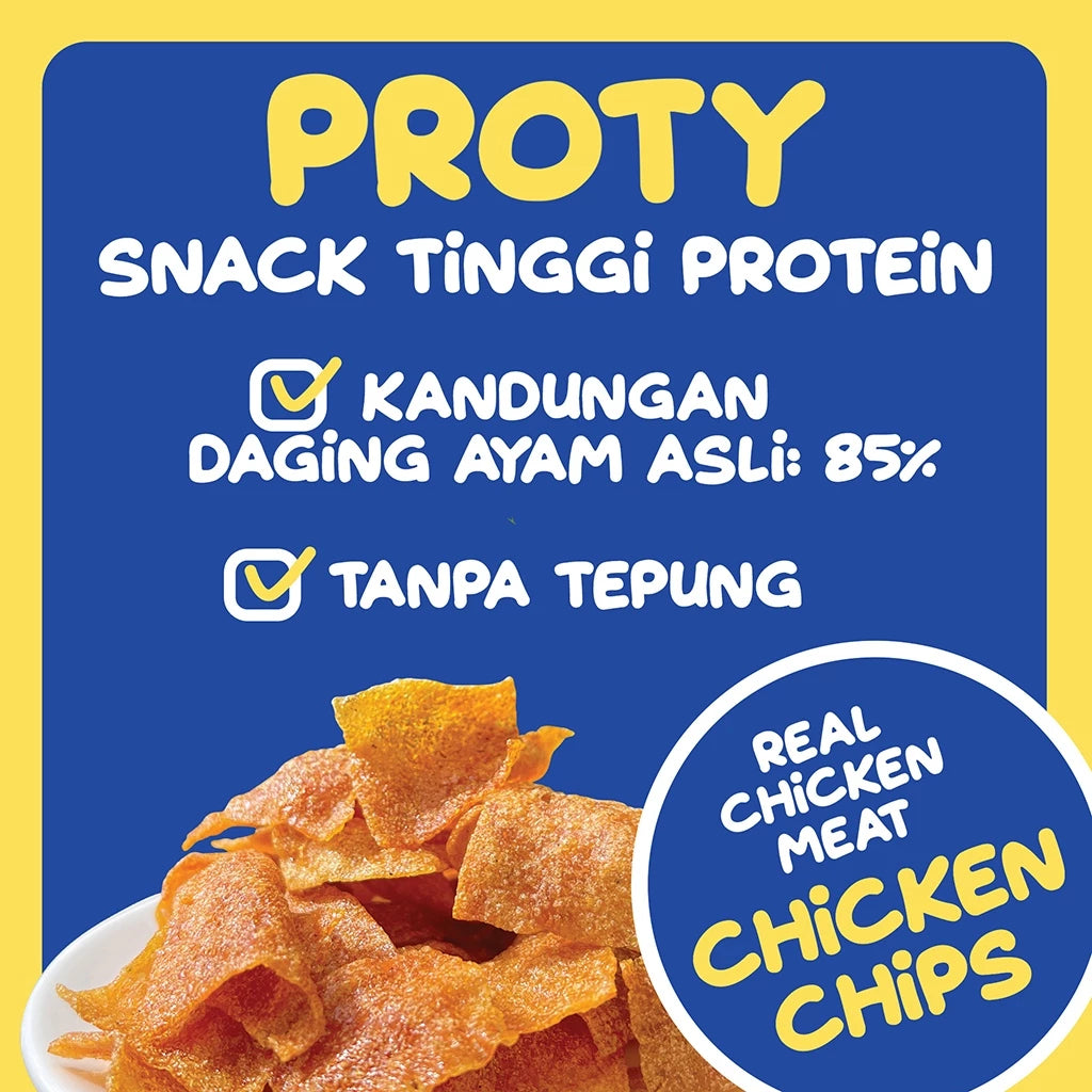PROTY Camilan Chicken Chips Ori / Keju / RumputLaut - Snack Cemilan Berprotein