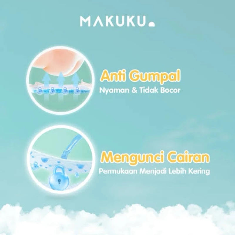 MAKUKU SAP Diapers Comfort Fit Extra Jumbo+6 Pants M/L/XL - Popok Bayi Tipis Extra Dry Anti Gumpal