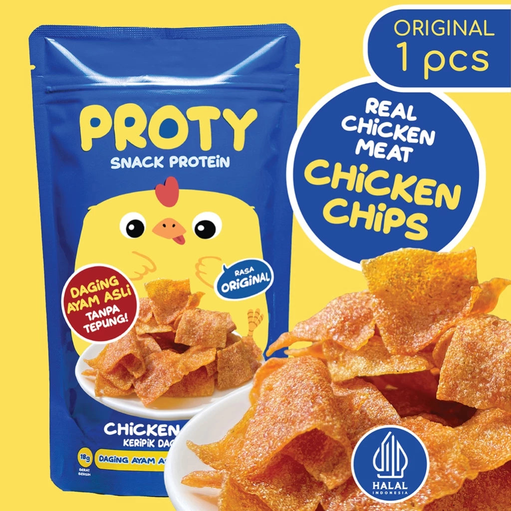 PROTY Camilan Chicken Chips Ori / Keju / RumputLaut - Snack Cemilan Berprotein