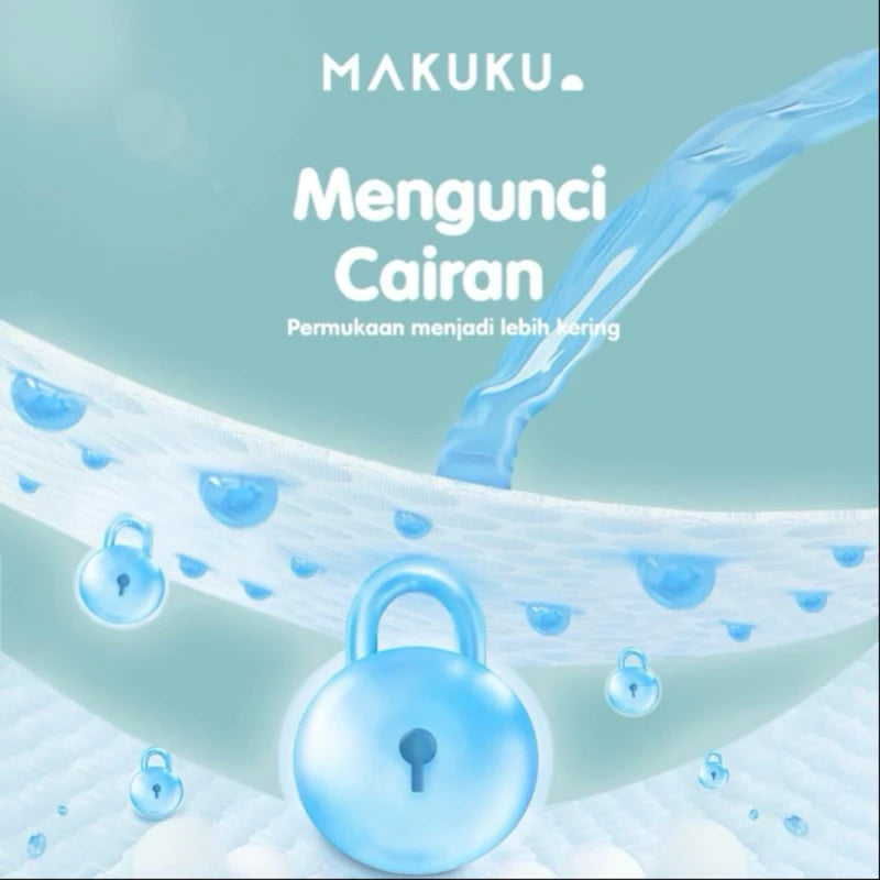 MAKUKU SAP Diapers Comfort Fit Extra Jumbo+6 Pants M/L/XL - Popok Bayi Tipis Extra Dry Anti Gumpal