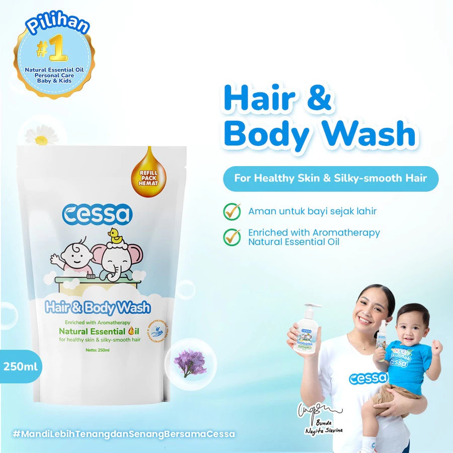 Cessa Hair & Body Wash Refill 250 Ml / Sabun Mandi Bayi