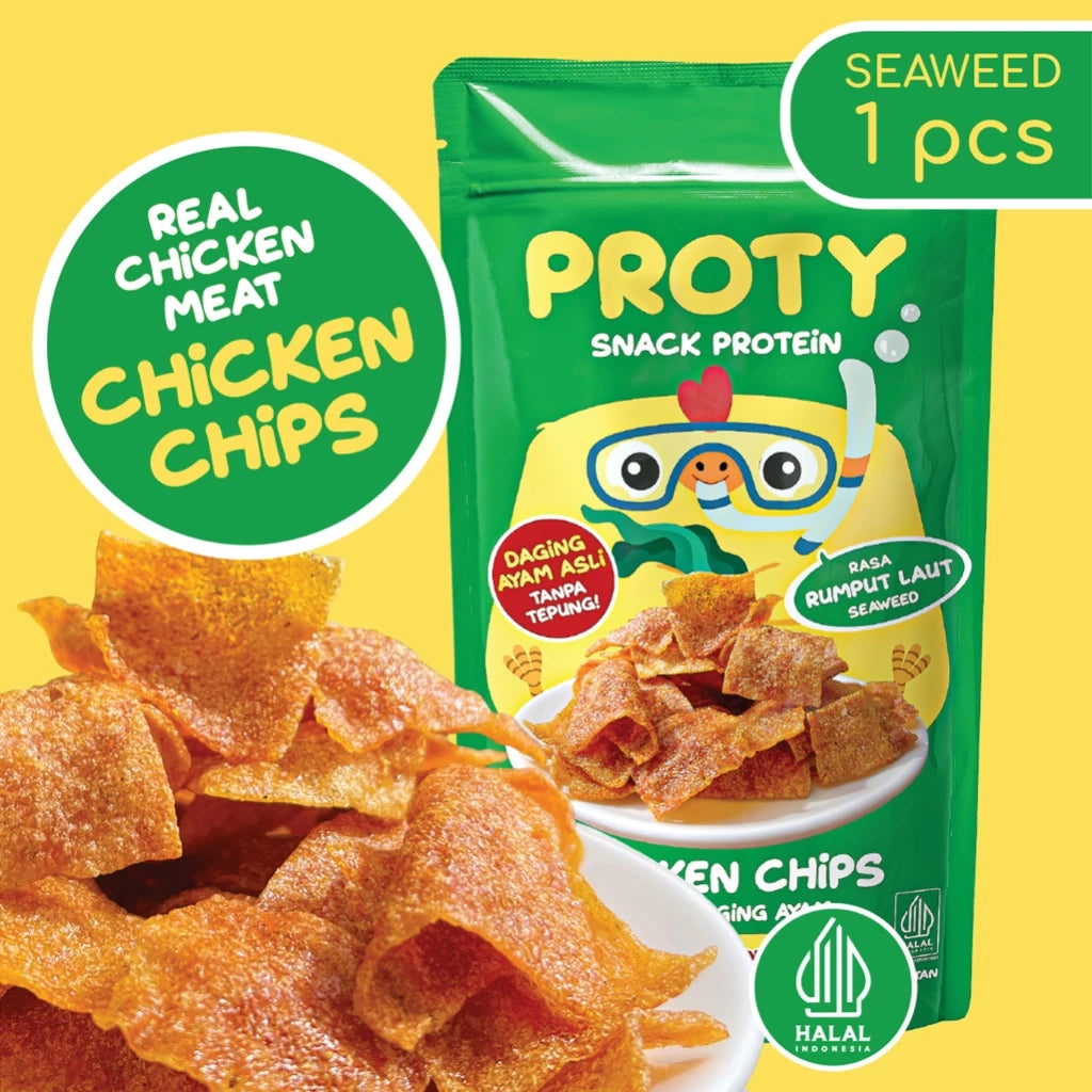PROTY Camilan Chicken Chips Ori / Keju / RumputLaut - Snack Cemilan Berprotein
