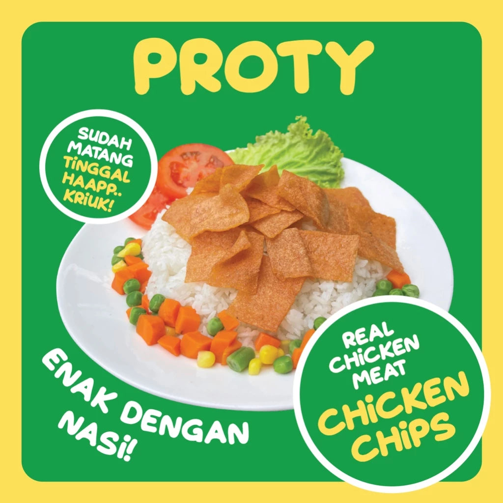 PROTY Camilan Chicken Chips Ori / Keju / RumputLaut - Snack Cemilan Berprotein
