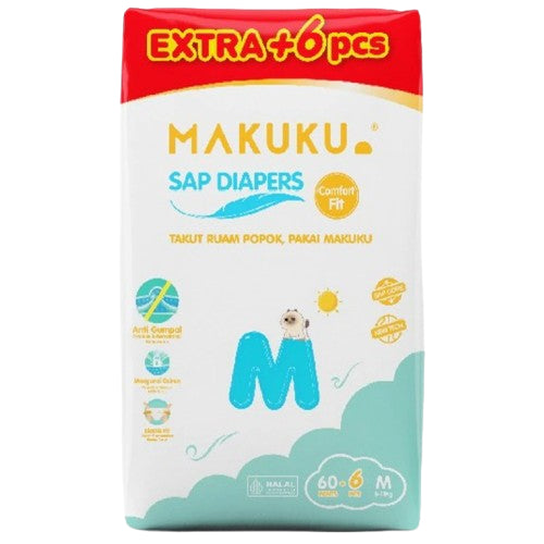 MAKUKU SAP Diapers Comfort Fit Extra Jumbo+6 Pants M/L/XL - Popok Bayi Tipis Extra Dry Anti Gumpal