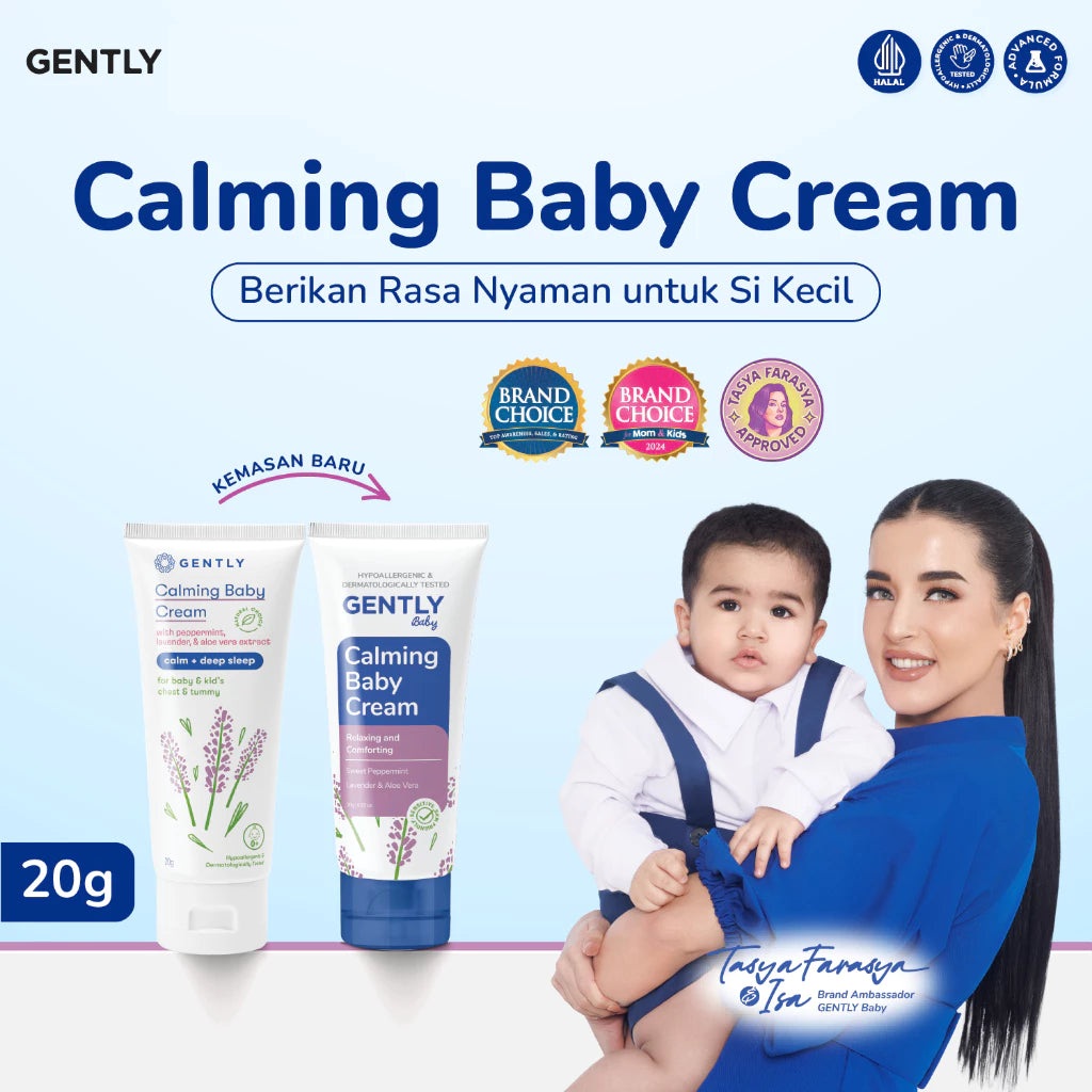 GENTLY Calming Baby Cream 20 gr / 50 gr - Perlengkapan Bayi Newborn Nyaman untuk si Kecil