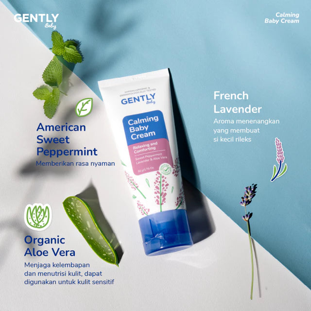 GENTLY Calming Baby Cream 20 gr / 50 gr - Perlengkapan Bayi Newborn Nyaman untuk si Kecil