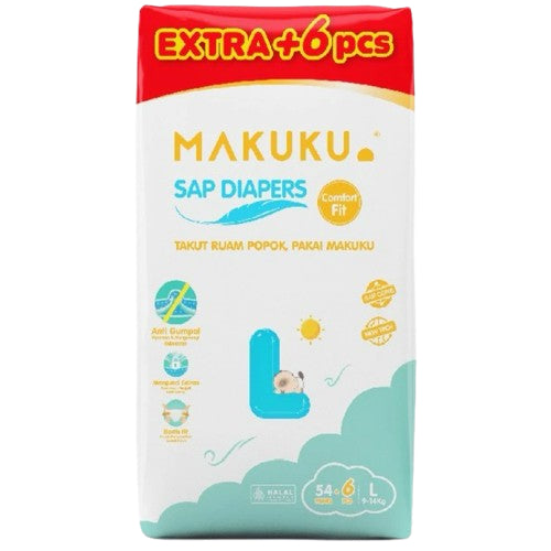 MAKUKU SAP Diapers Comfort Fit Extra Jumbo+6 Pants M/L/XL - Popok Bayi Tipis Extra Dry Anti Gumpal