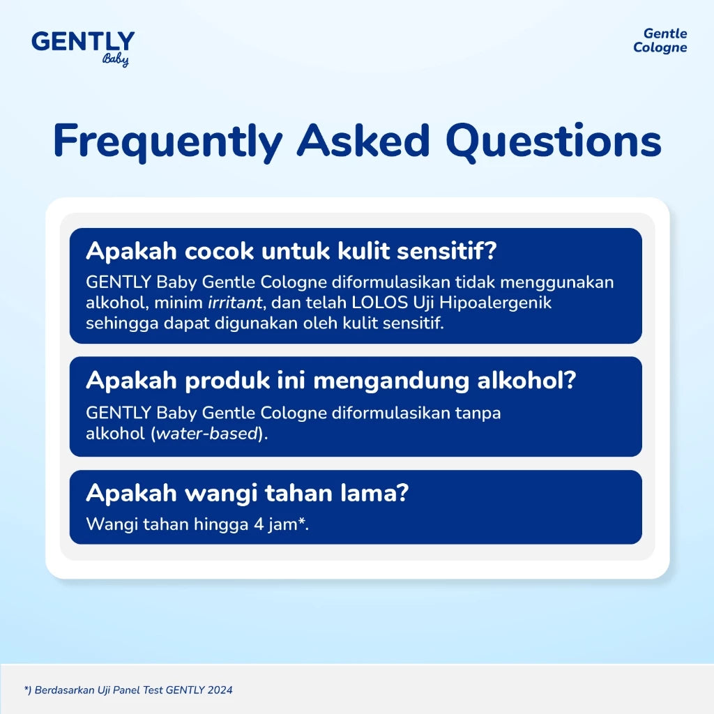 GENTLY Baby Gentle Cologne 100ml  - Parfum Bayi Non Alkohol -  Newborn & Sensitive-skin Friendly