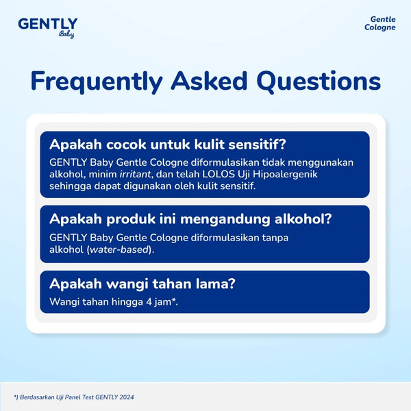 GENTLY Baby Gentle Cologne 100ml  - Parfum Bayi Non Alkohol -  Newborn & Sensitive-skin Friendly