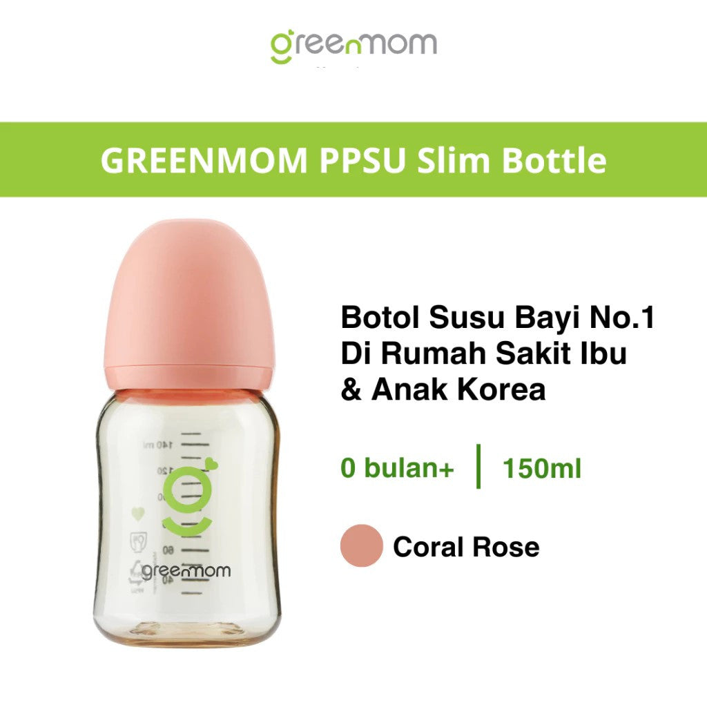 Greenmom PPSU Slim 60ml / 150ml / 250ml - Anti-kolik / Brand Korea / Botol Susu Bayi Terbaik
