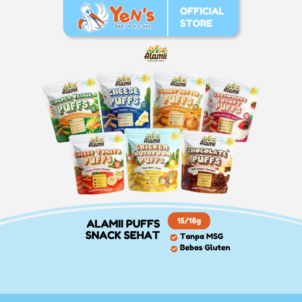 Alamii Puffs - Snack Sehat Bayi & Anak- Gluten Free - Halal Certified