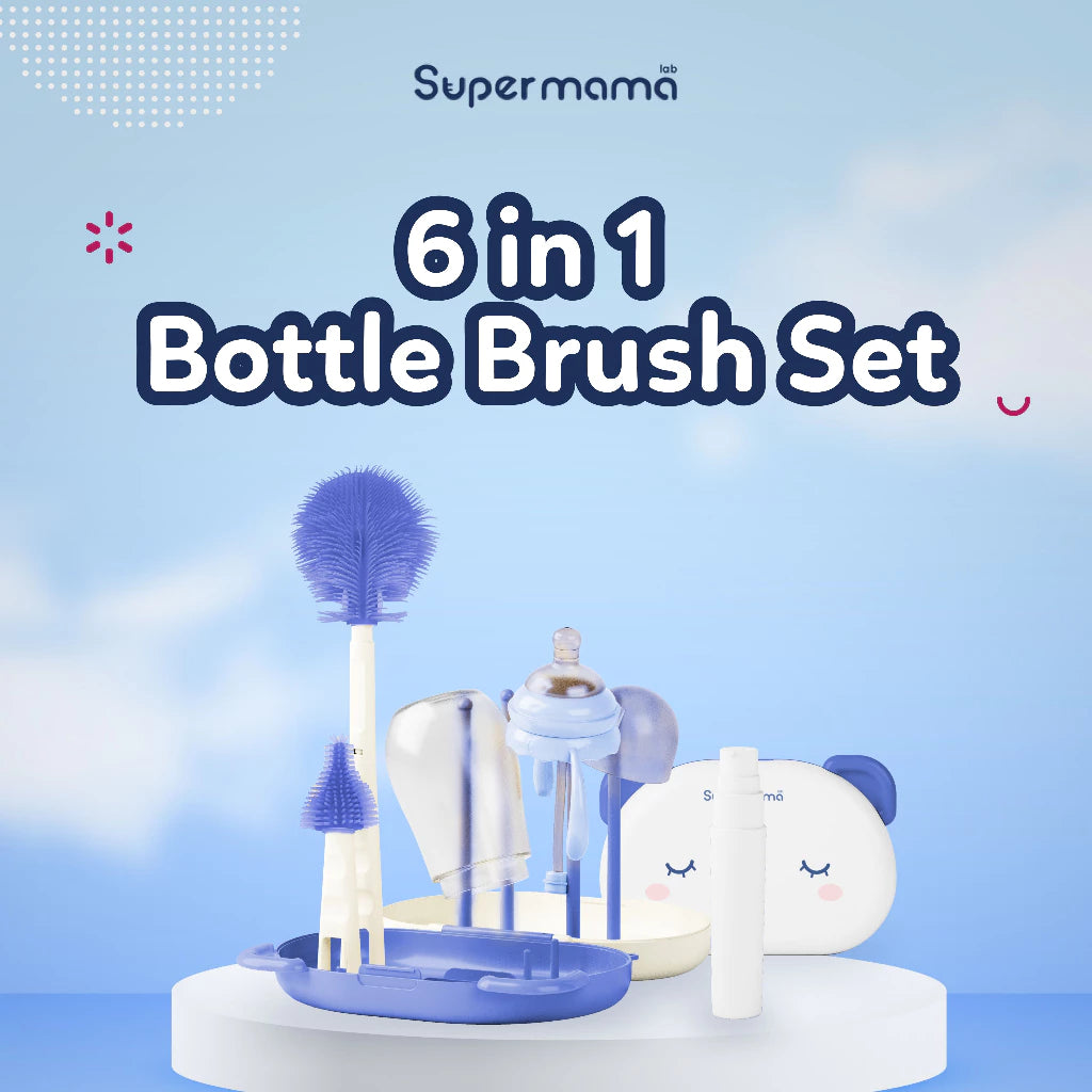 Supermama Lab 6-in-1 Set Sikat Botol Bayi | Brush Set BPA FREE