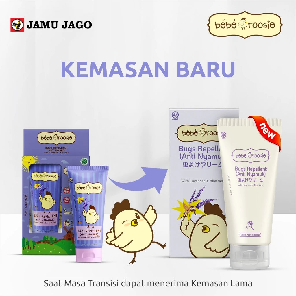 Bebe Roosie Bugs Repellent Cream Anti Nyamuk Aroma Lavender 60gr