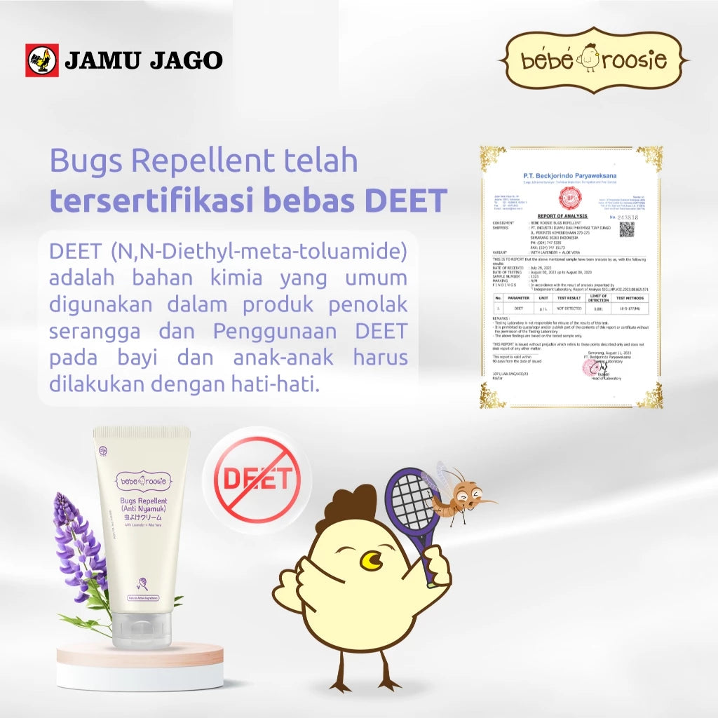 Bebe Roosie Bugs Repellent Cream Anti Nyamuk Aroma Lavender 60gr